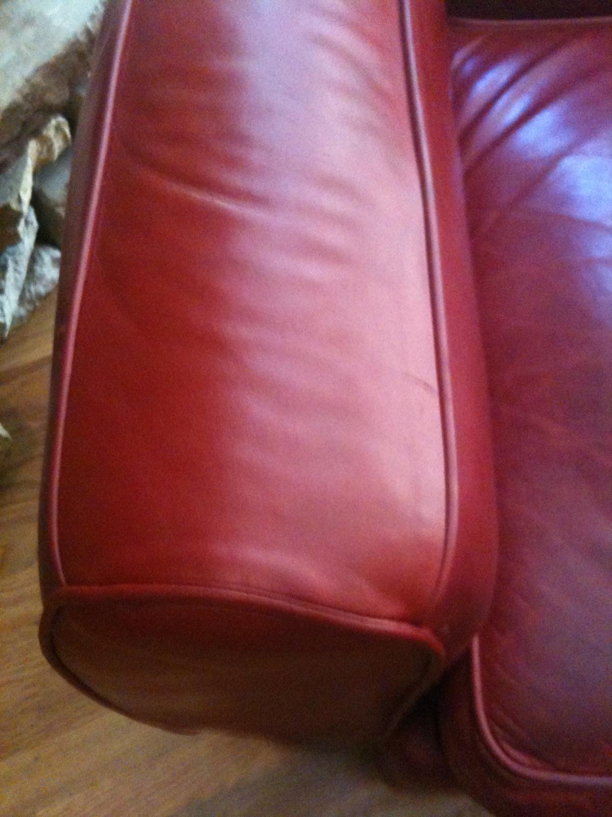 Leather Arm Color Restoration — after repair