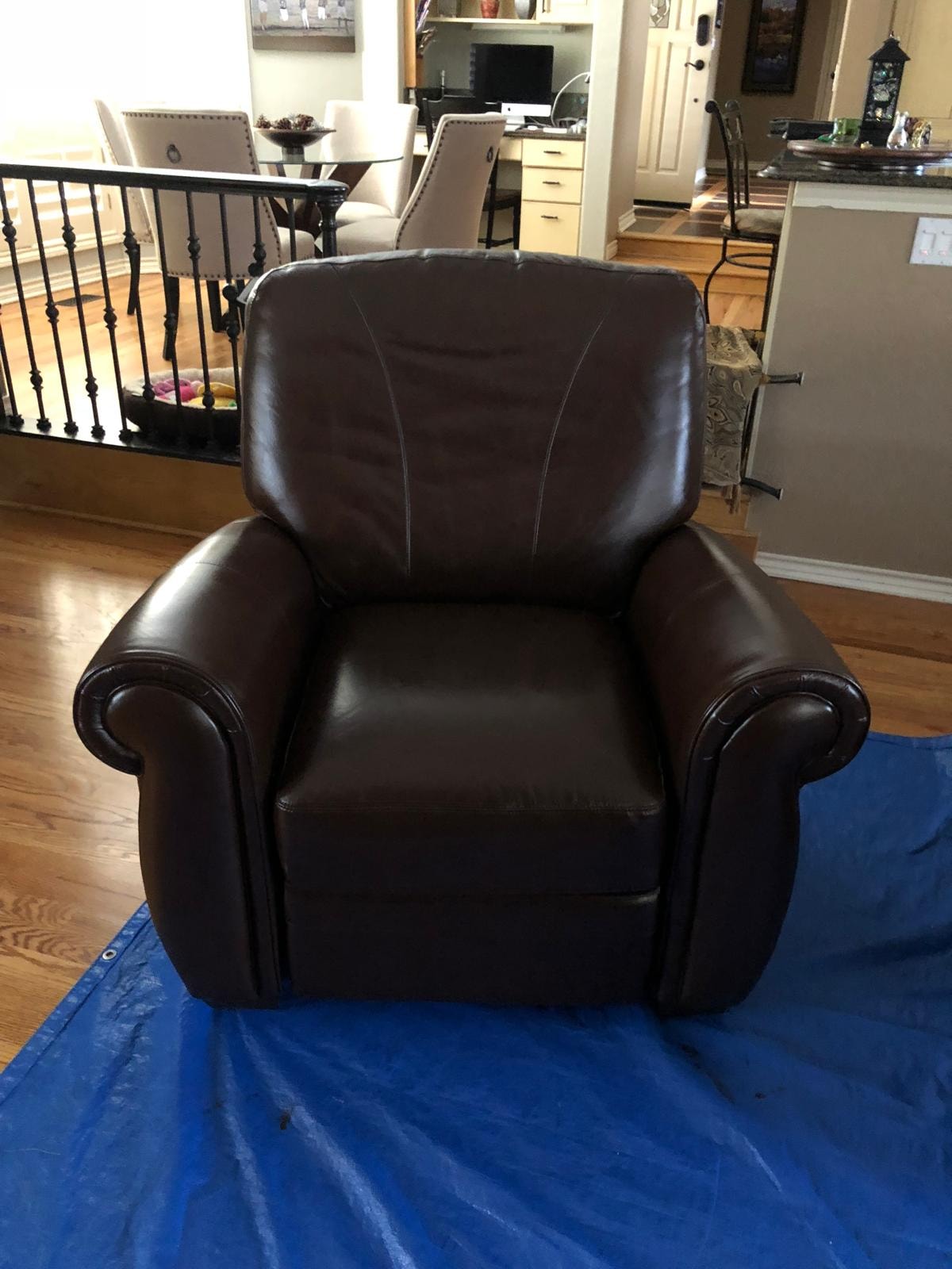 Leather Chair Refinish — after repair