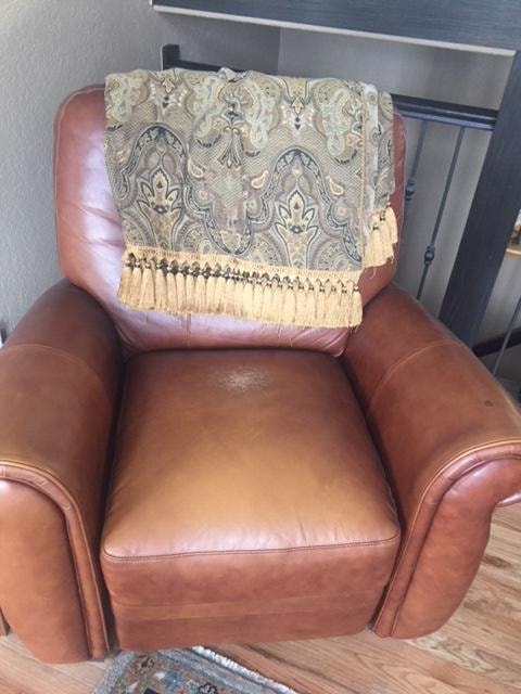 Leather Chair Refinish — before repair