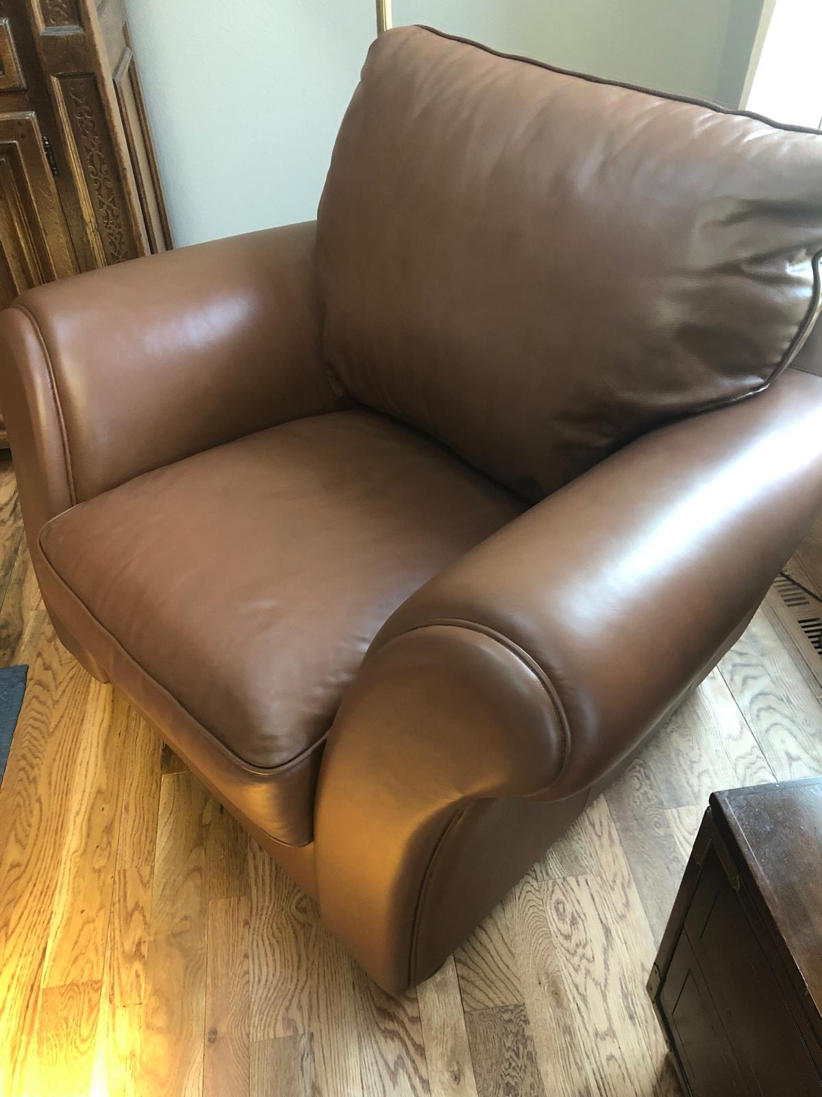 Leather Chair Dye Color Change — after repair