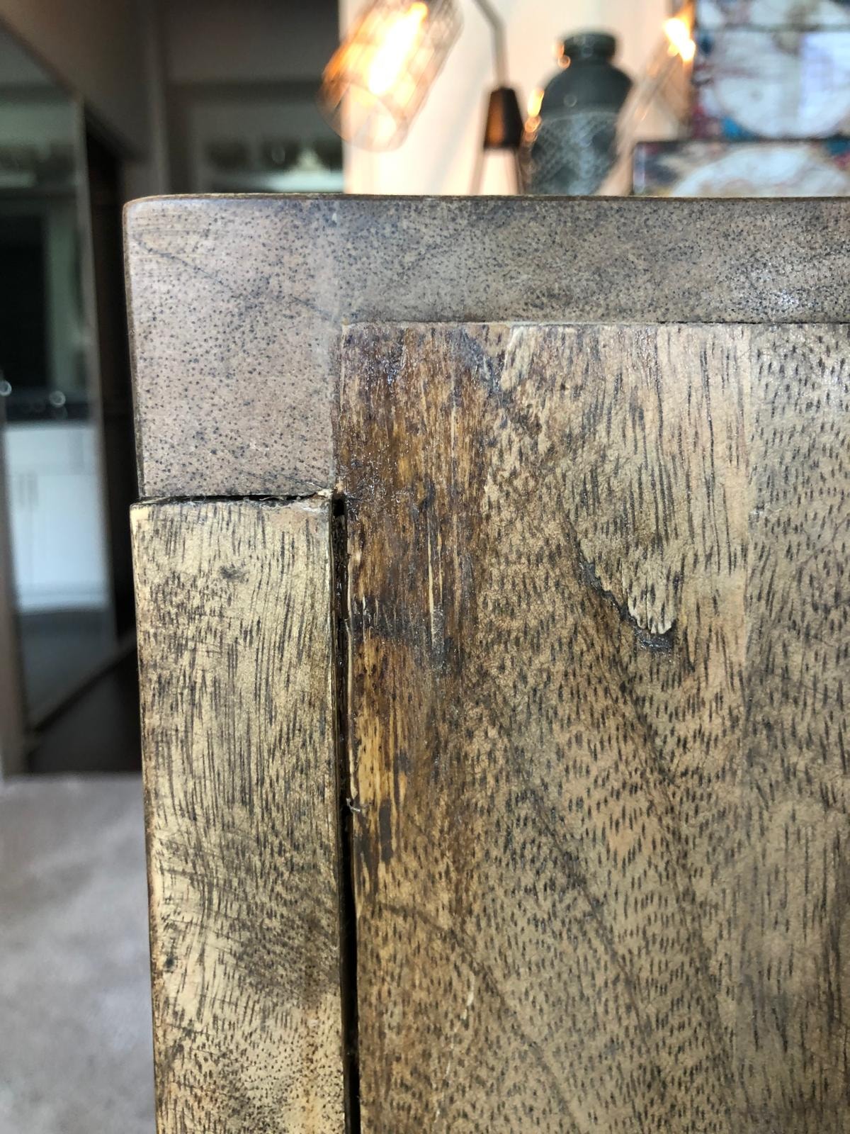 Dresser Side Repair — after repair