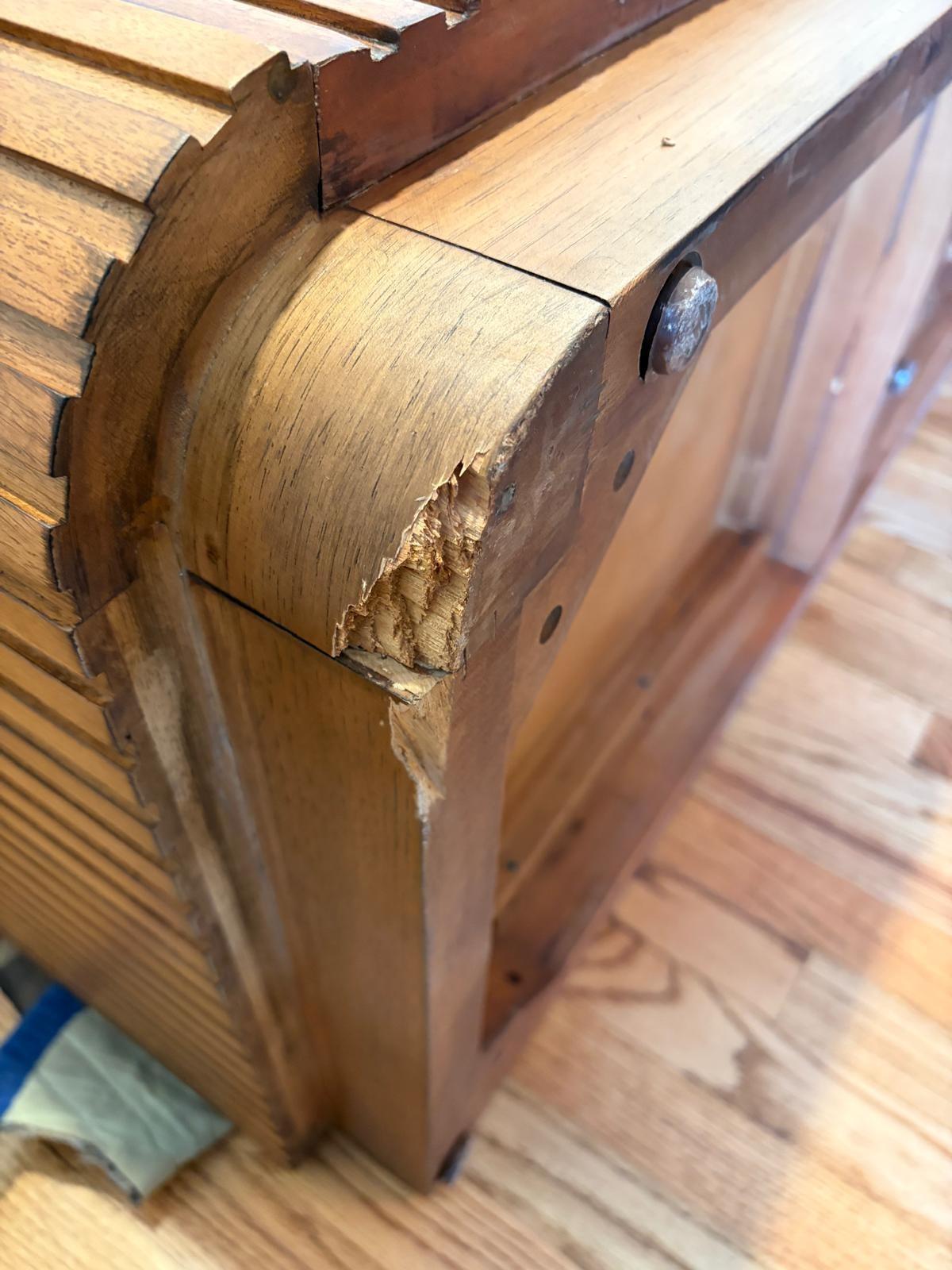 Cabinet Base Repair — before repair