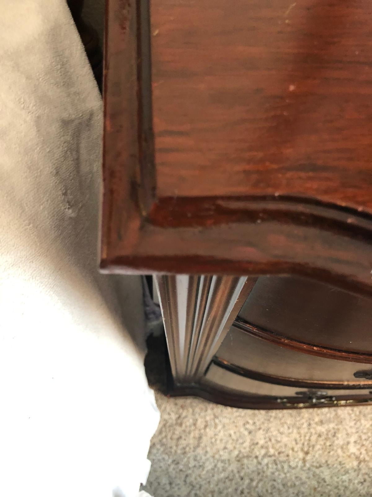 Nightstand Corner Repair — after repair